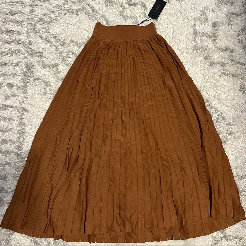 RAG & BONE NWT Esme Pleated Midi Skirt in Brown— Size XS - Picture 9 of 9
